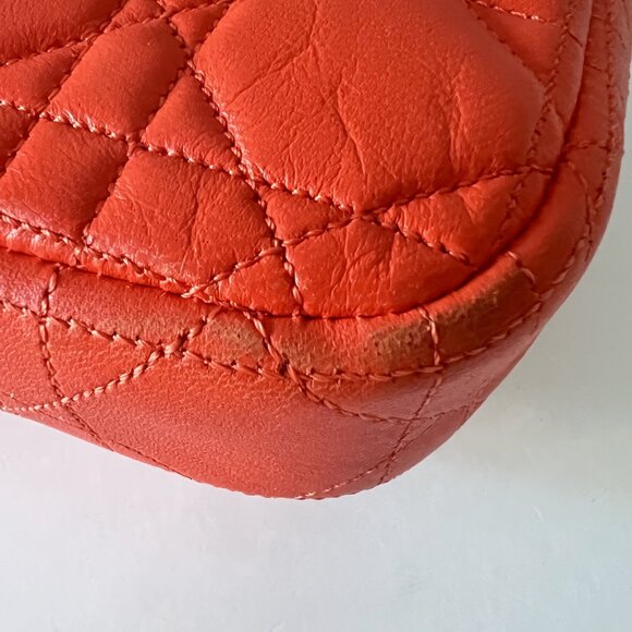 Rare Dior Miss Dior Promenade Pouch WOC Vermillion Lambskin Cannage Quilted - Picture 16 of 16